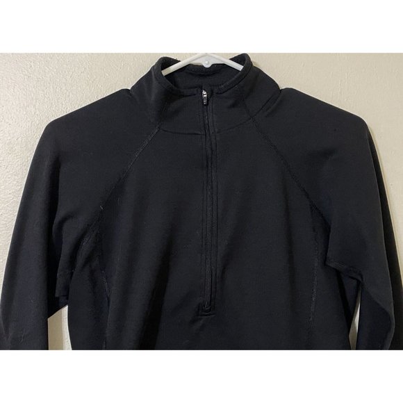Patagonia Women's Capilene Long Sleeve 1/4 Zip Medium Pullover Black Base Layer - Picture 2 of 7